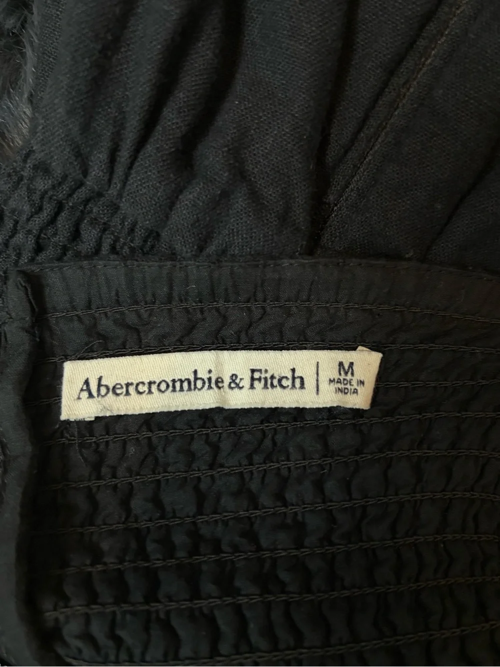 Abercrombie & fitch black white square neck split linen back maxi dress medium